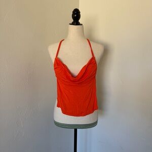 NWT Free People Hot Coral Peach Open Back Cami